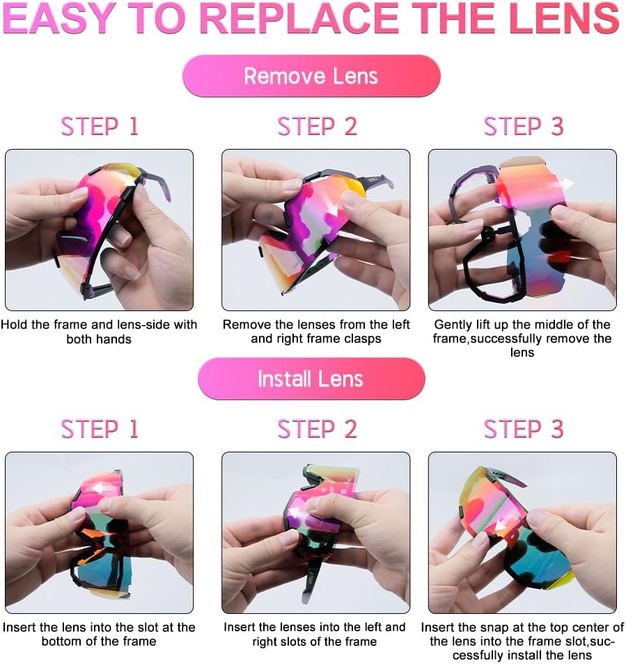 X-TIGER Gafas de ciclismo polarizadas para hombres y mujeres, 5 lentes intercambiables UV400, gafas de sol deportivas, béisbol, correr, pescar
