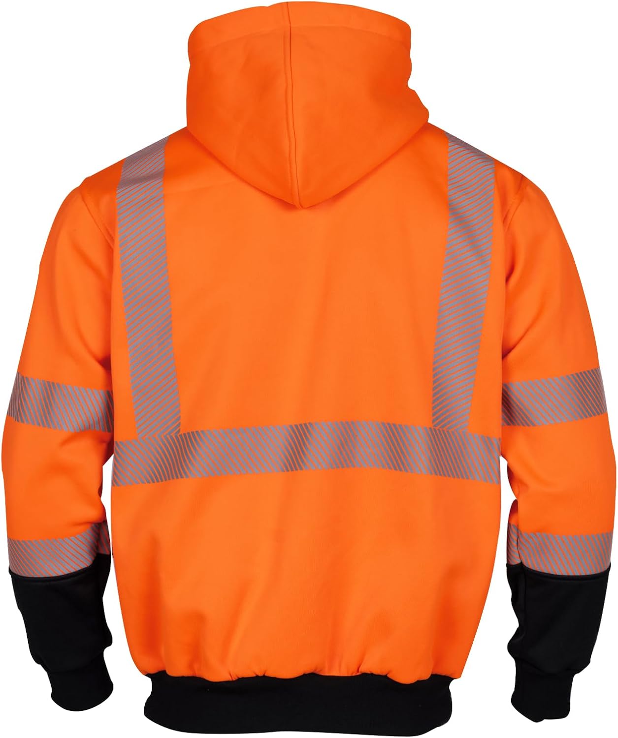VENDACE Alta visibilidad ANSI Clase 3 Reflectante de Seguridad Fleece Sudadera con capucha para hombres Hi Vis Sudaderas Chaqueta con cremallera