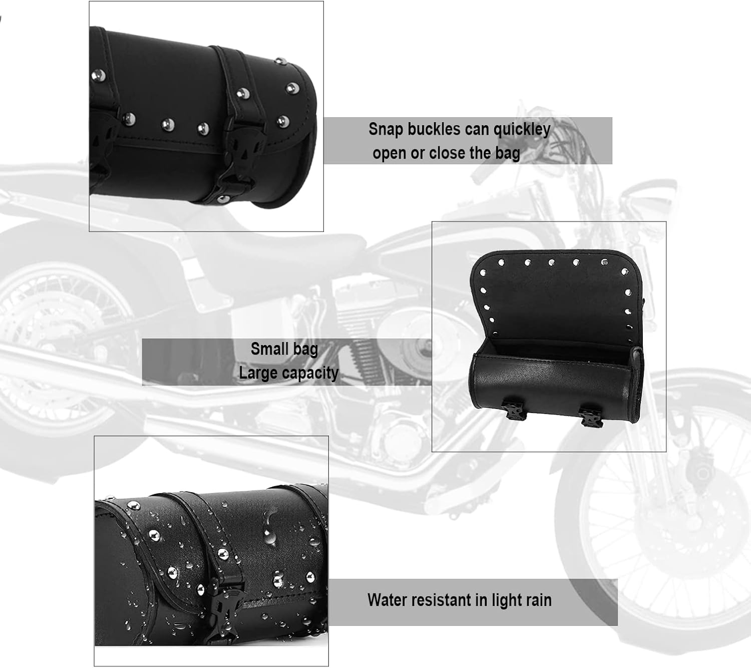 Bolsa de manillar de motocicleta Bolsa de tenedor Alforjas universales para Haley Kawasaki Suzuki Yamaha