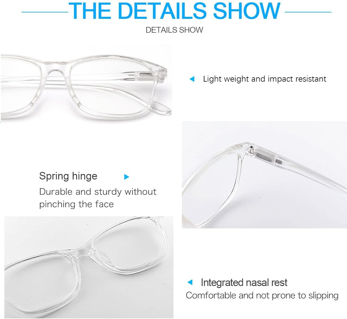 Lentes fotocromáticos para miopía, bisagra de resorte, bloqueo UV, lentes de distancia para hombres y mujeres, lentes de miopía (blanco, -2.00,