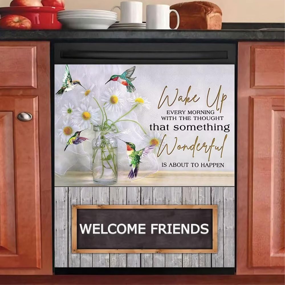 Maravilloso imán de margarita para puerta de lavavajillas, florero de flores para lavavajillas, decoración magnética de cocina, calcomanía para