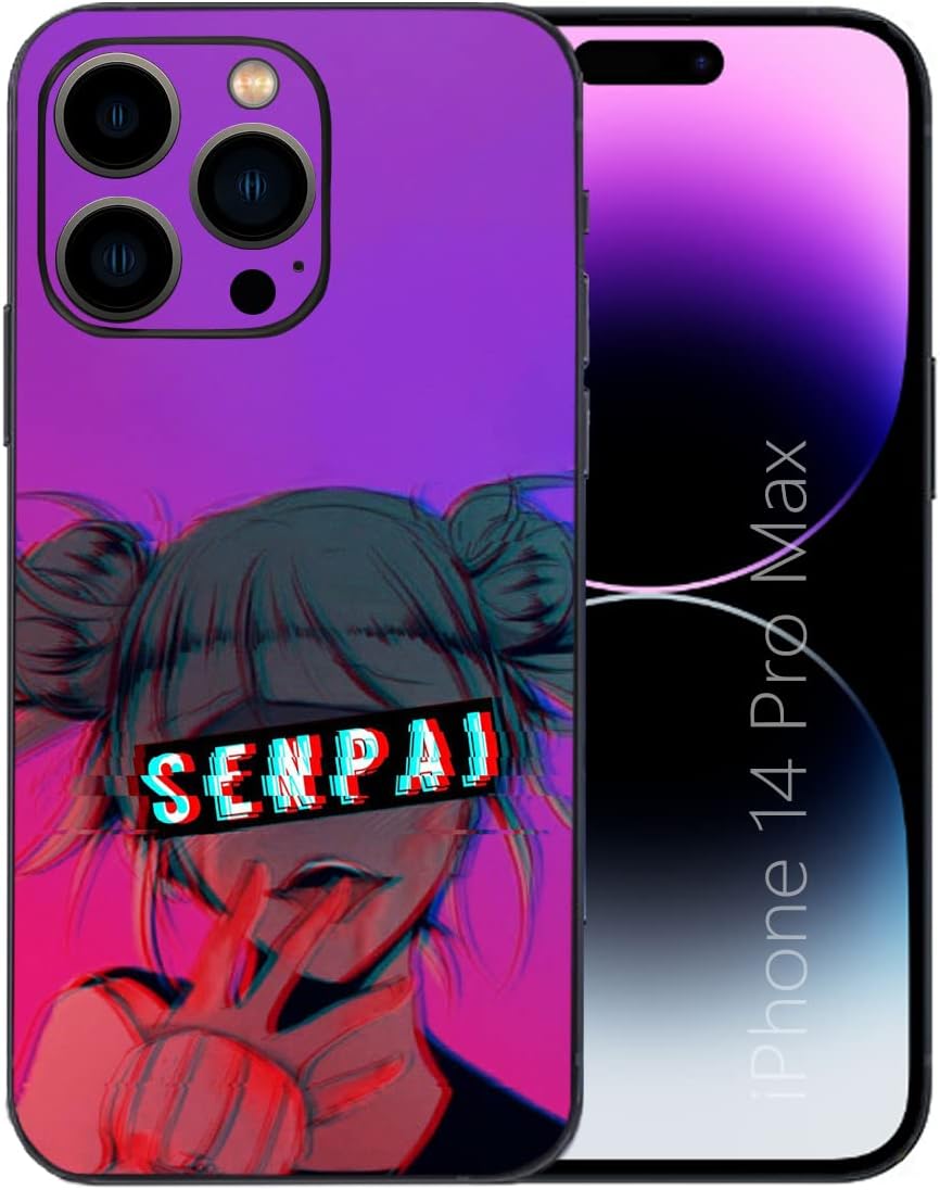 Funda compatible con iPhone 14 Pro Max, funda de silicona suave para iPhone 14 Pro Max de anime japonés Vaporwave Anime Girl Waifu Harajuku Senpai