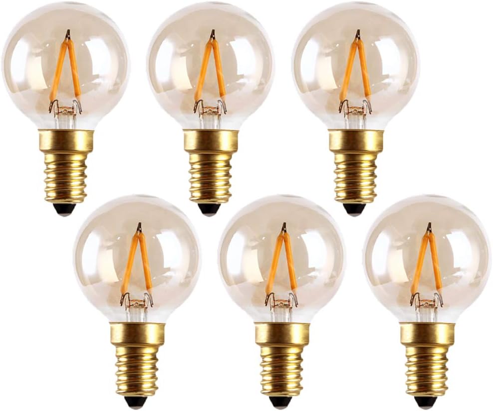 MaoTopCom Bombillas LED E14 Vintage Edison de 1 W, no regulables, base europea de 2200 K, blanco cálido de 10 W, repuesto de filamento equivalente a