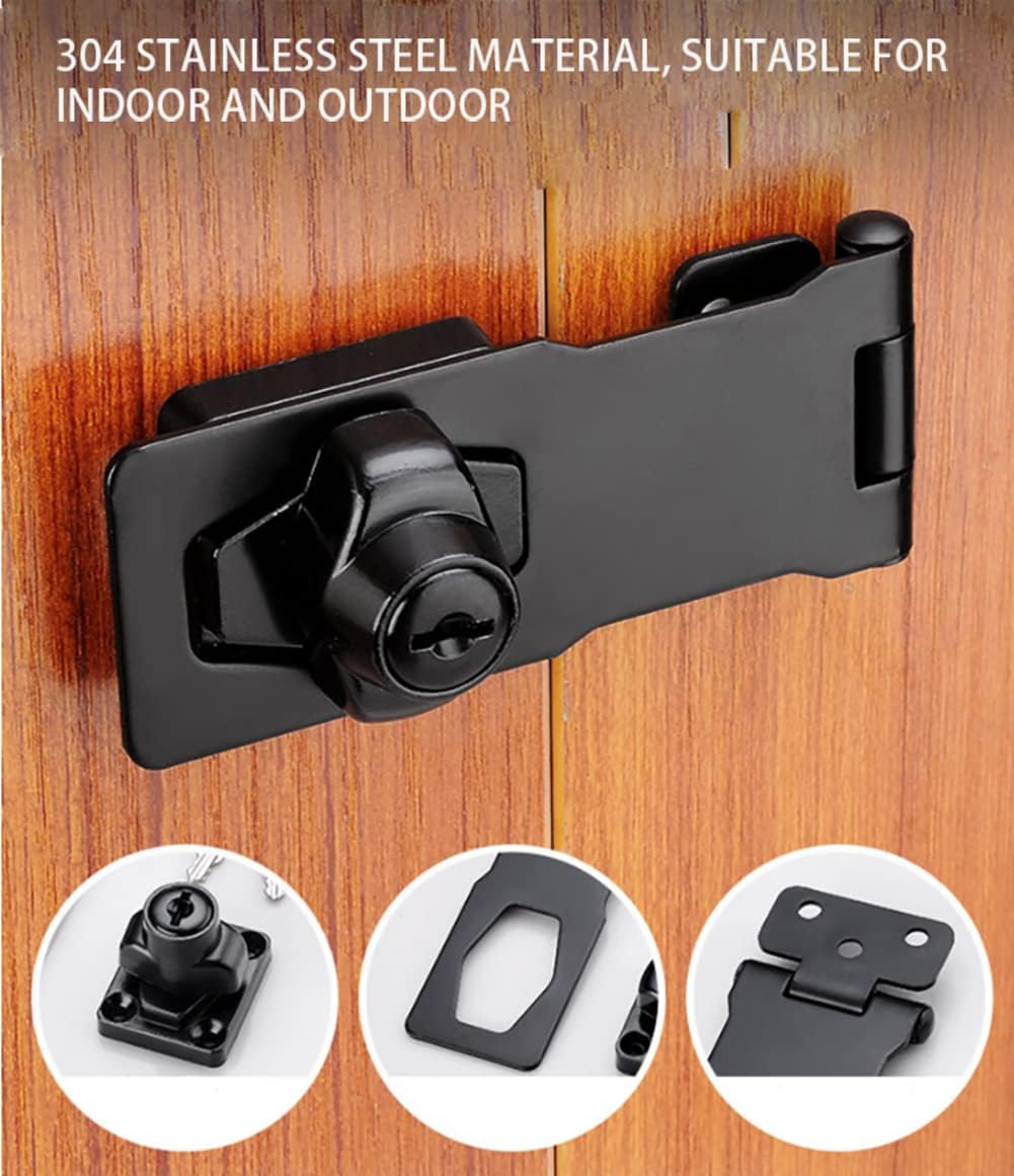 Pestillo abatible de 0.118 pulgadas de grosor, cerrojo de seguridad para puerta de seguridad para puerta doble, ventana, granero, armario, cajón,