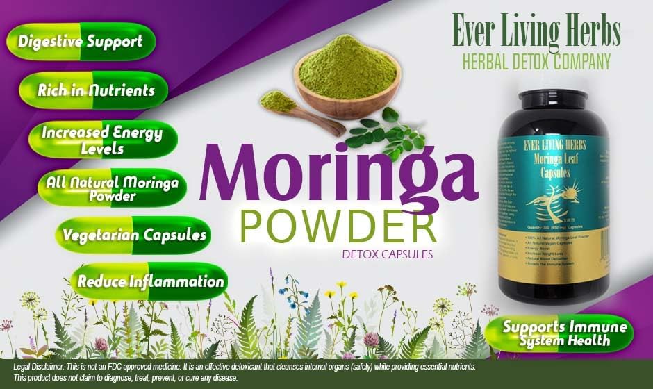 Ever Living Herbs Hoja de Moringa 300 Cápsulas