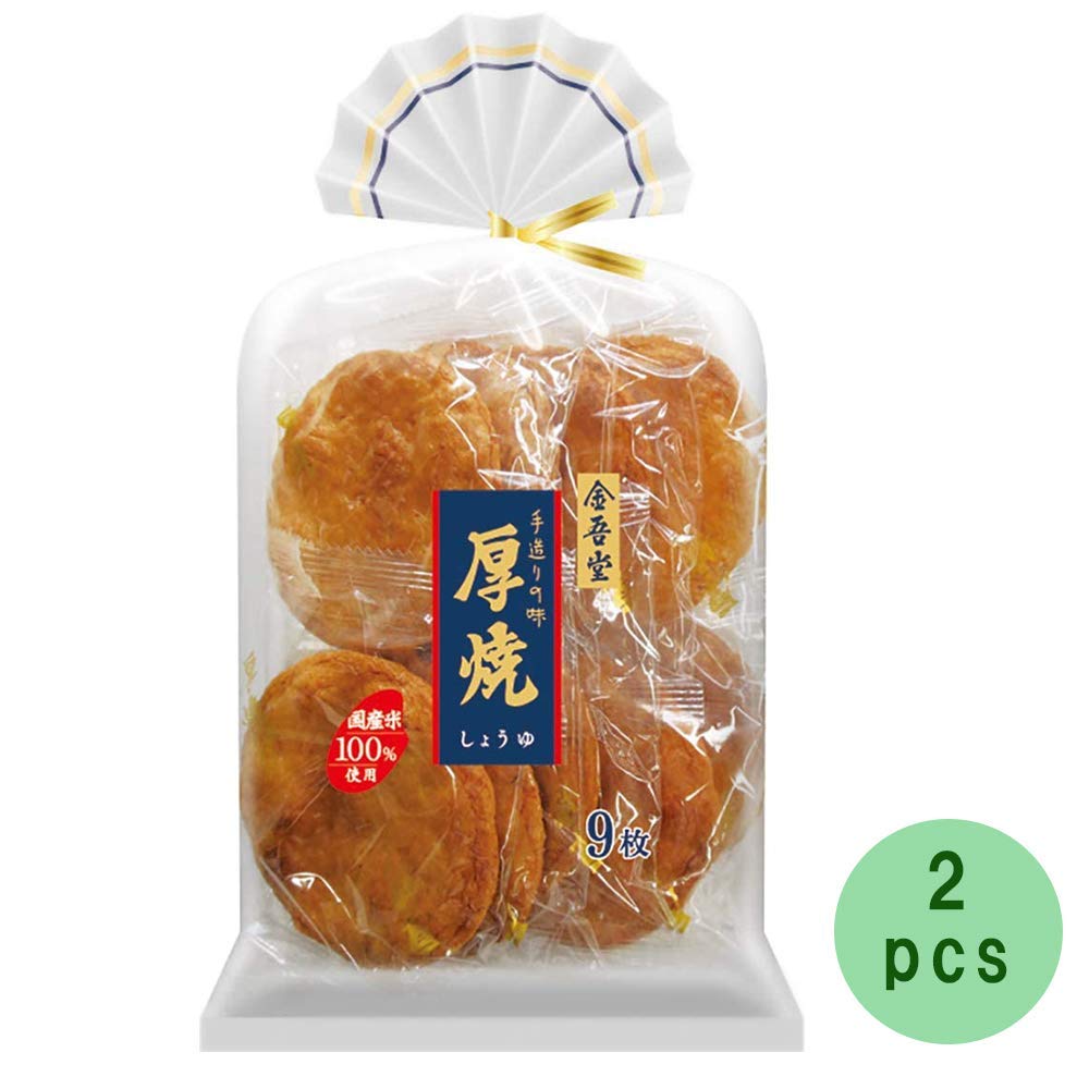 Salsa de soja para parrilla gruesa 6.3oz 2pcs Galletas de arroz japonesa Kingodou Ninjapo Japón