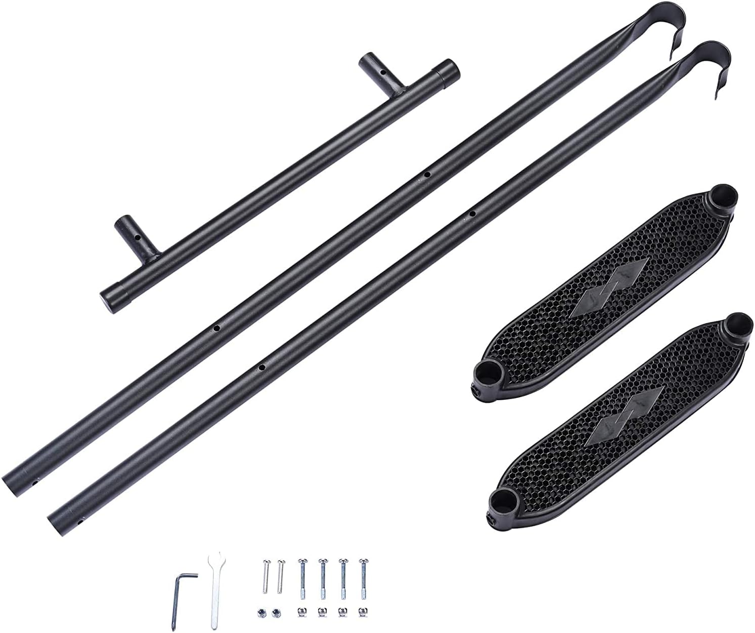 Escalera para cama elástica de 39 pulgadas, 2 escalones de ancho, antideslizante, para niños al aire libre, rebote de 12 a 14 pies