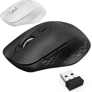YABBOQ Ratón inalámbrico blanco y negro, versión 2023 2.4G, ratón óptico inalámbrico para computadora, mouse ergonómico de 6 botones, 80012001600 YABBOQ Ratón inalámbrico blanco y negro, versión 2023 2.4G, ratón óptico inalámbrico para computadora, mouse ergonómico de 6 botones, 80012001600