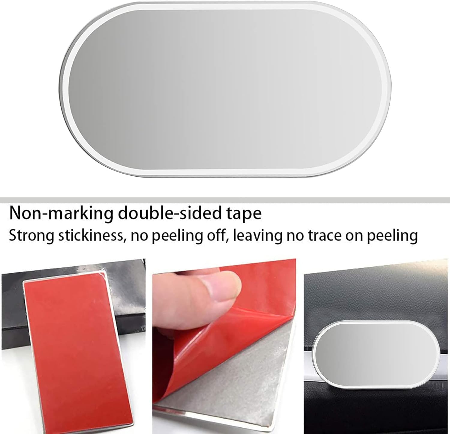 Espejo interior del coche, accesorios de estilo, espejo universal para asiento de automóvil, espejo de maquillaje autoadhesivo portátil, visera de