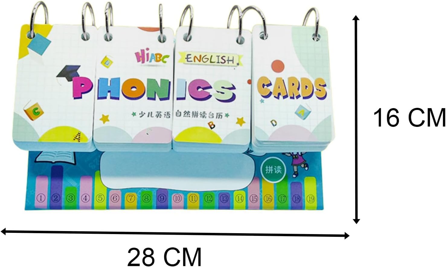Palabras Tarjetas de memoria para niños pequeños Phonics Alphabet Flashcards Inglés Tarjeta de fonética Calendario de escritorio