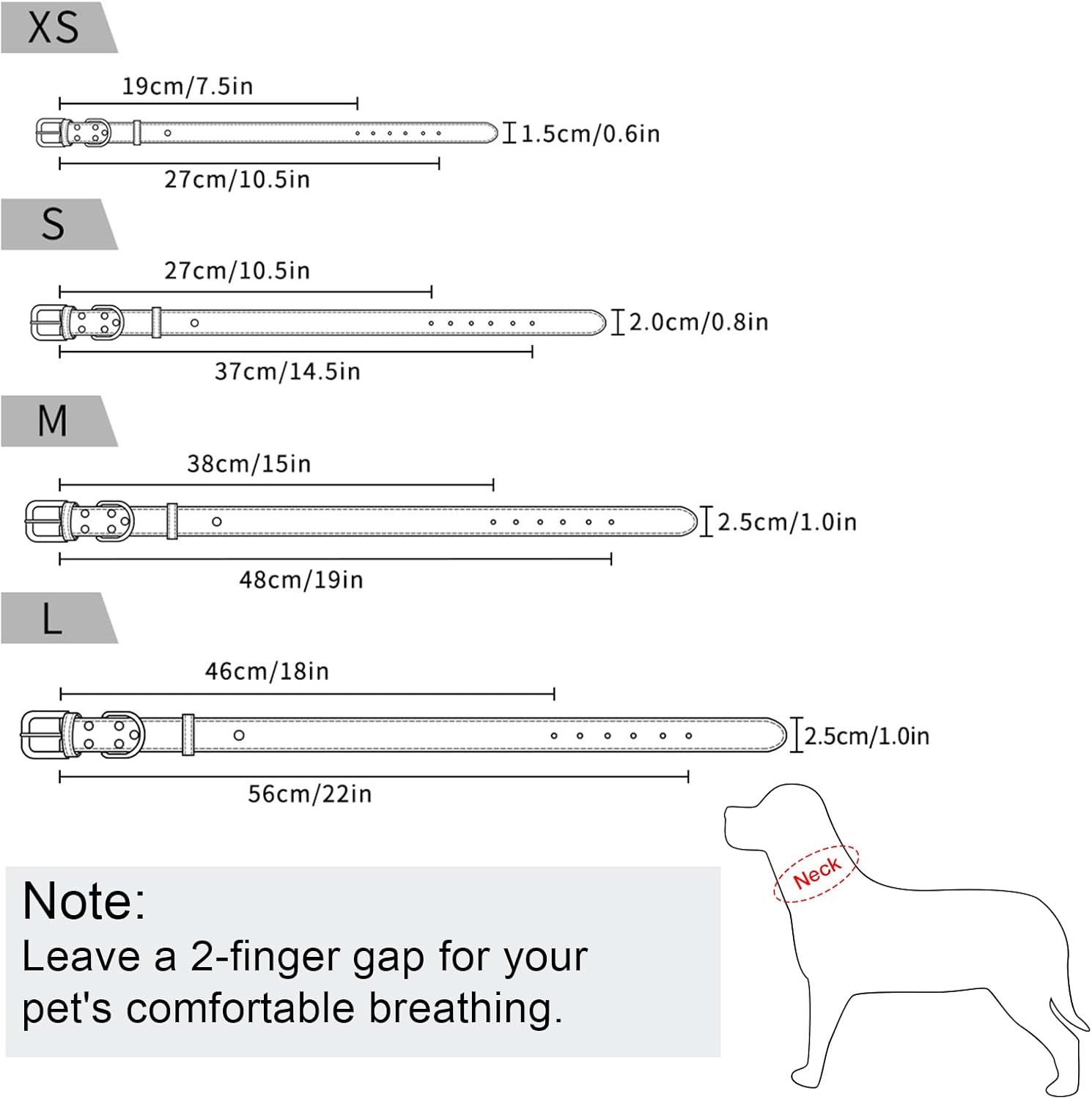 WimuPath Collar de cuero para perro pequeño, mediano y grande, ajustable, impermeable, con hebilla de aleación, resistente para cachorros y gatitos