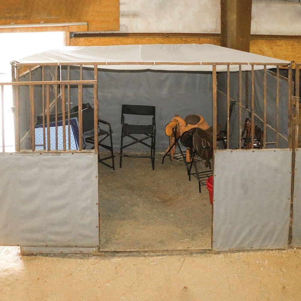 Dura-Tech Tack Room Ceiling Cover  Ultimate Horse Show Protection  Shields Tack & Clothing from Dust  White Nylon for Daylight Illumination