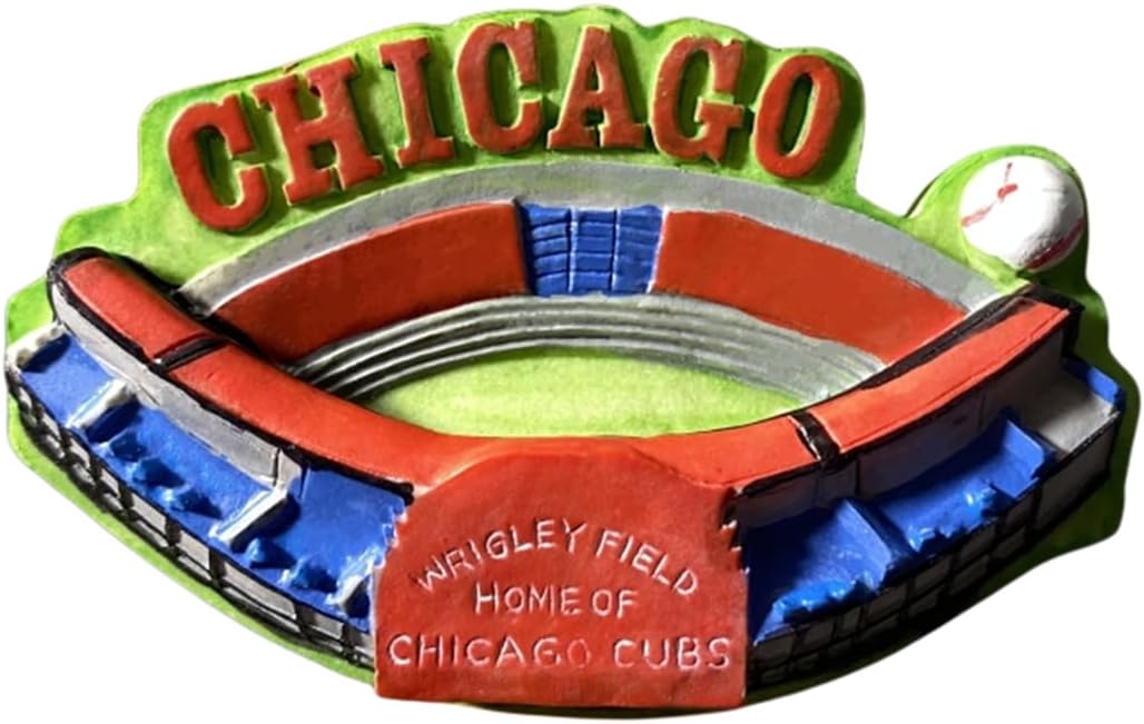 Wrigley Field Chicago United States – Imán para nevera, recuerdo de viaje, decoración de nevera, calcomanía magnética para manualidades, colección