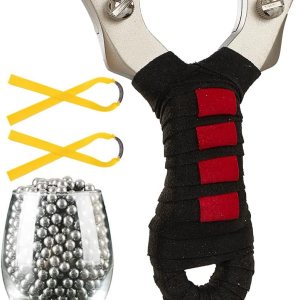 TOPARCHERY Juego profesional de tirachinas de acero inoxidable con clip de resorte cohete de muñeca para caza con bandas planas de repuesto TOPARCHERY Juego profesional de tirachinas de acero inoxidable con clip de resorte cohete de muñeca para caza con bandas planas de repuesto