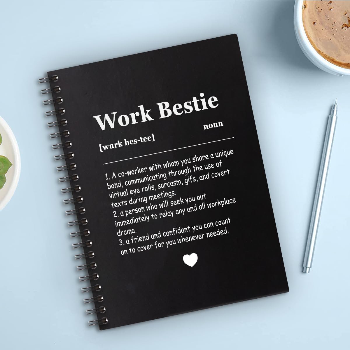 Work Bestie Definition – Cuaderno en espiral para mujeres, amigas, profesores, amantes de los libros, regalo para mejores amigos, regalo para