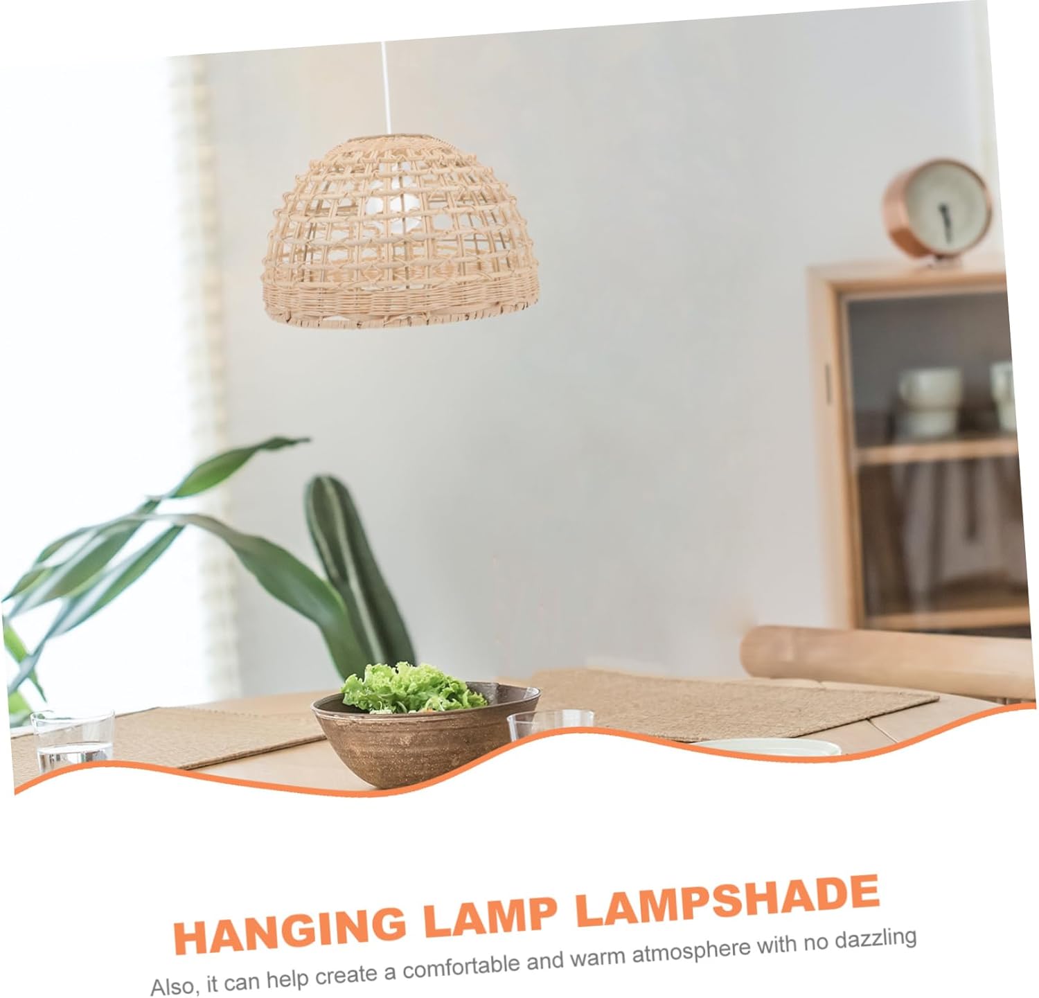 Lámparas decorativas imitación ratán cuerda lámpara de plástico organizador de escritorio pantalla de luz