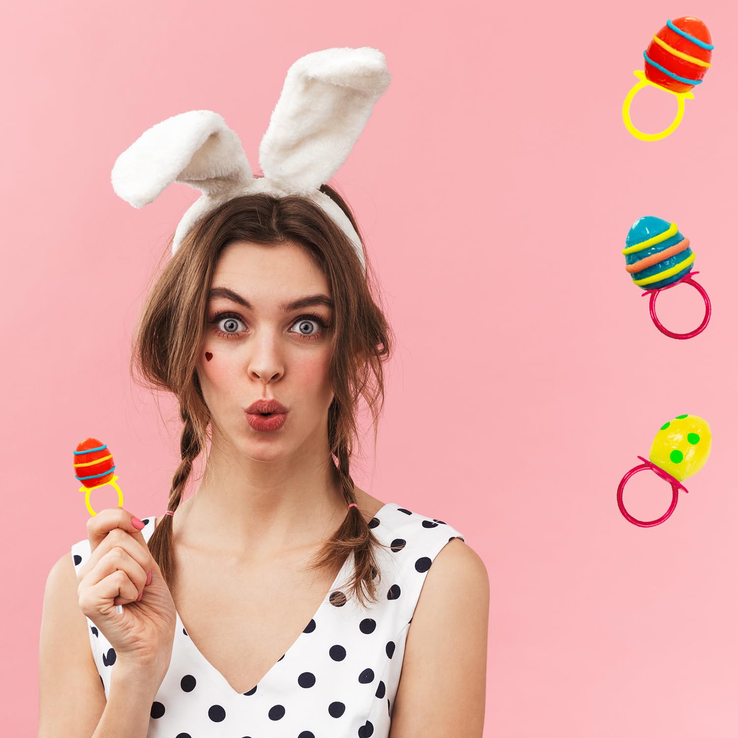 Fruidles Anillos de dulces de huevos de Pascua, caramelos duros, envueltos individualmente (paquete de 24)