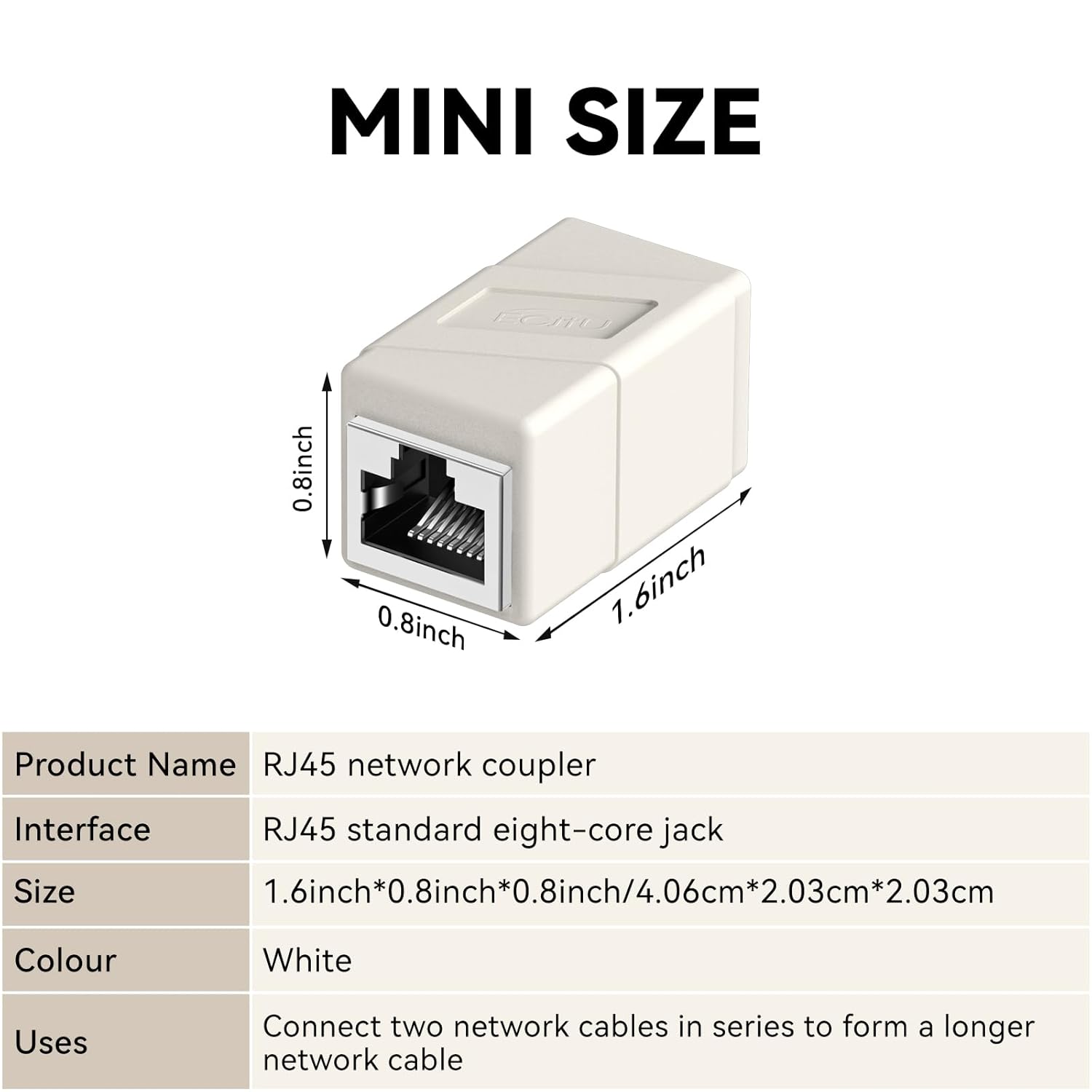 Acoplador RJ45, paquete de 3 adaptadores Ethernet hembra a hembra, adaptador extensor de cable Ethernet, modular recto de 8 pines, conectores de red