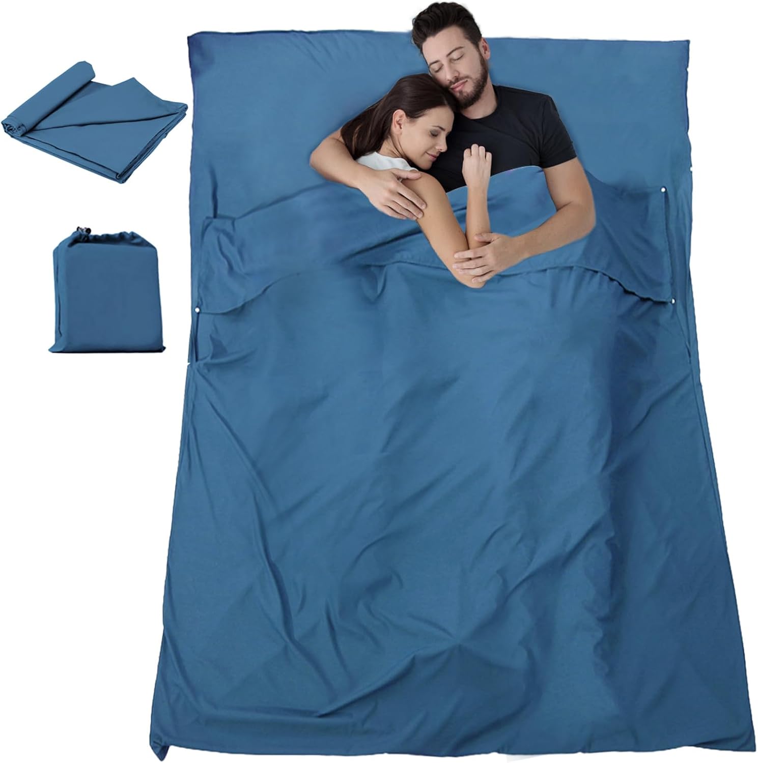 Forro para saco de dormir, ligero, compacto y portátil, para adultos, sábana de viaje ligera para hoteles y viajes, adecuada para todas las
