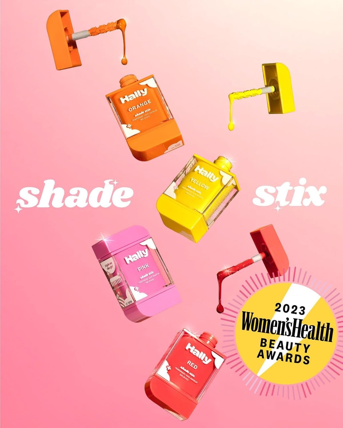 HALLY Shade Stix  Naranja  Color temporal para el cabello para niños y adultos  Deshazte del desorden en aerosol para el cabello con cera de tiza y