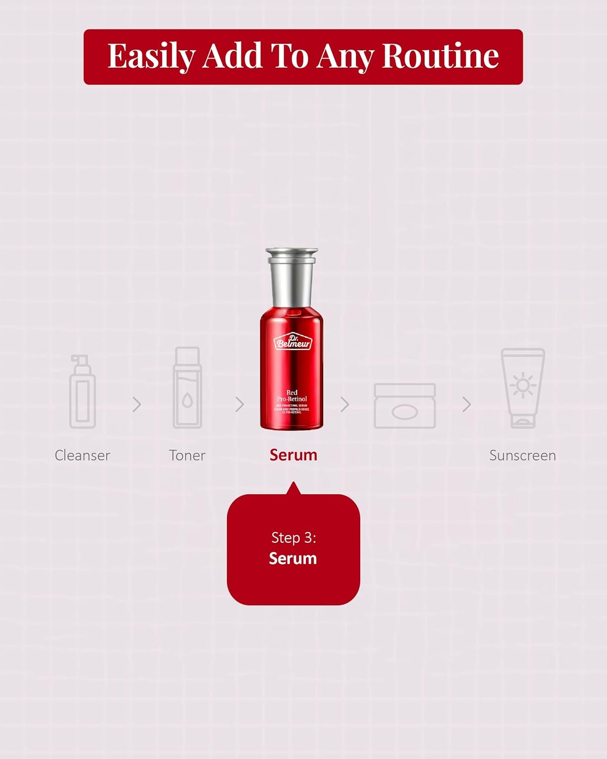 Dr. Belmeur Red Pro-Retinol Serum (1.7 fl oz)  Cuidado rico en nutrientes para la piel joven. Cuidado coreano de la piel de LG Beauty. Pro-Retinol,