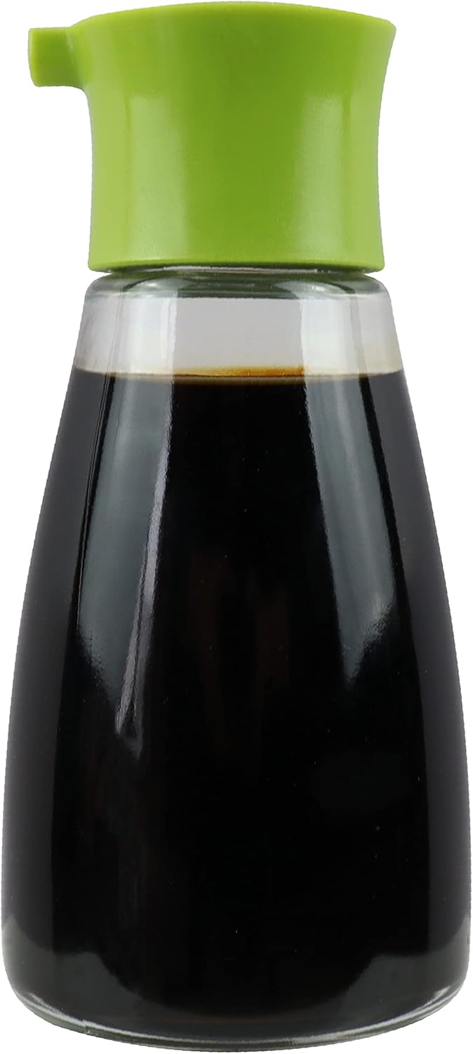 Juego de 2 botellas de vidrio dispensadoras para salsa de soja y vinagre de aceite de oliva, adecuado para cocina, barbacoa, uso