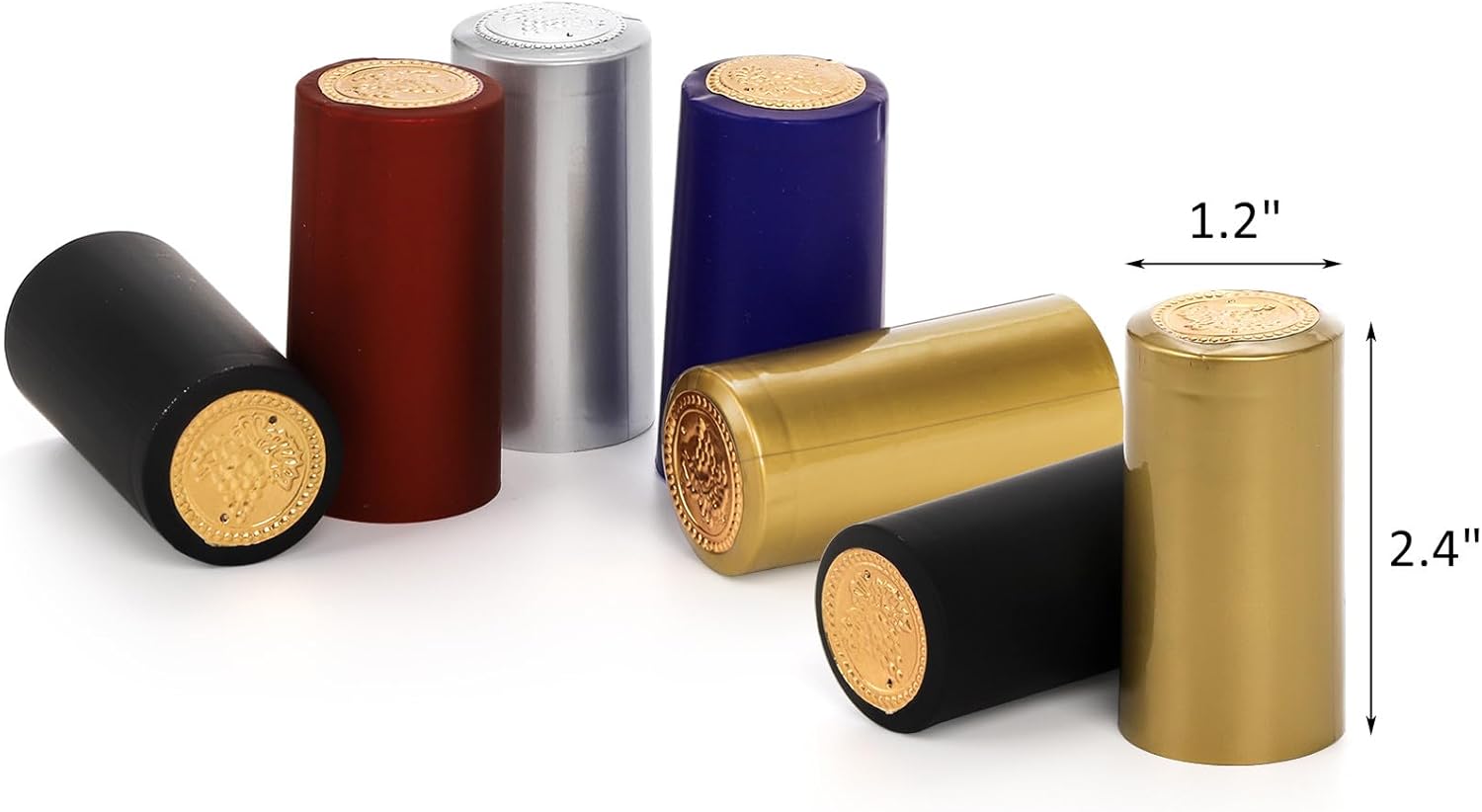 ZOOFOX 500 cápsulas termorretráctiles de PVC, tapas retráctiles para botellas de vino, fundas retráctiles de vino de colores para bodegas