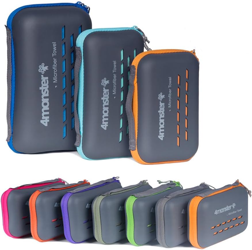 4Monster – Toallas superabsorbentes, microfibra ultrasuave y compacta de secado rápido para gimnasio, natación, playa, senderismo, yoga, viajes,