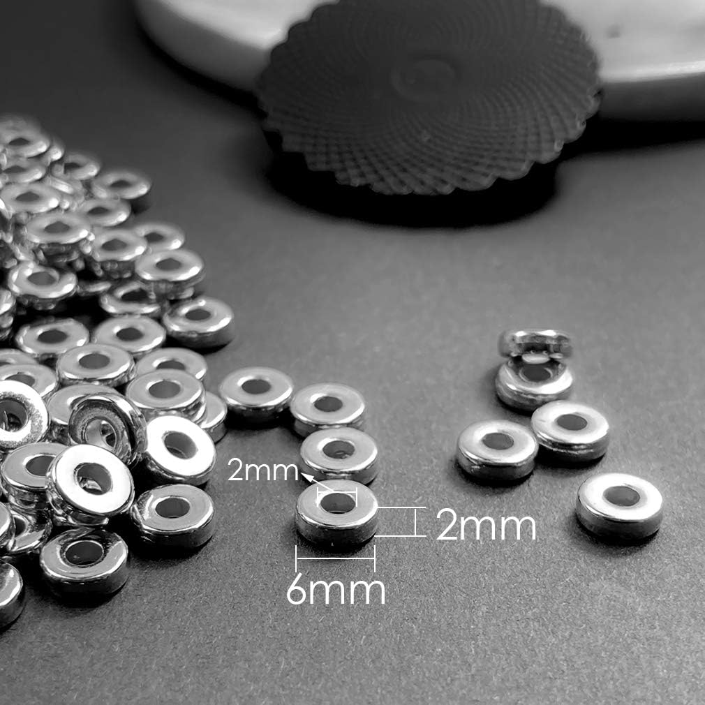 1200 cuentas espaciadoras de disco plano de 0.236 pulgadas redondas CCB Rondelle cuentas espaciadoras para pulseras, collares, joyas, manualidades