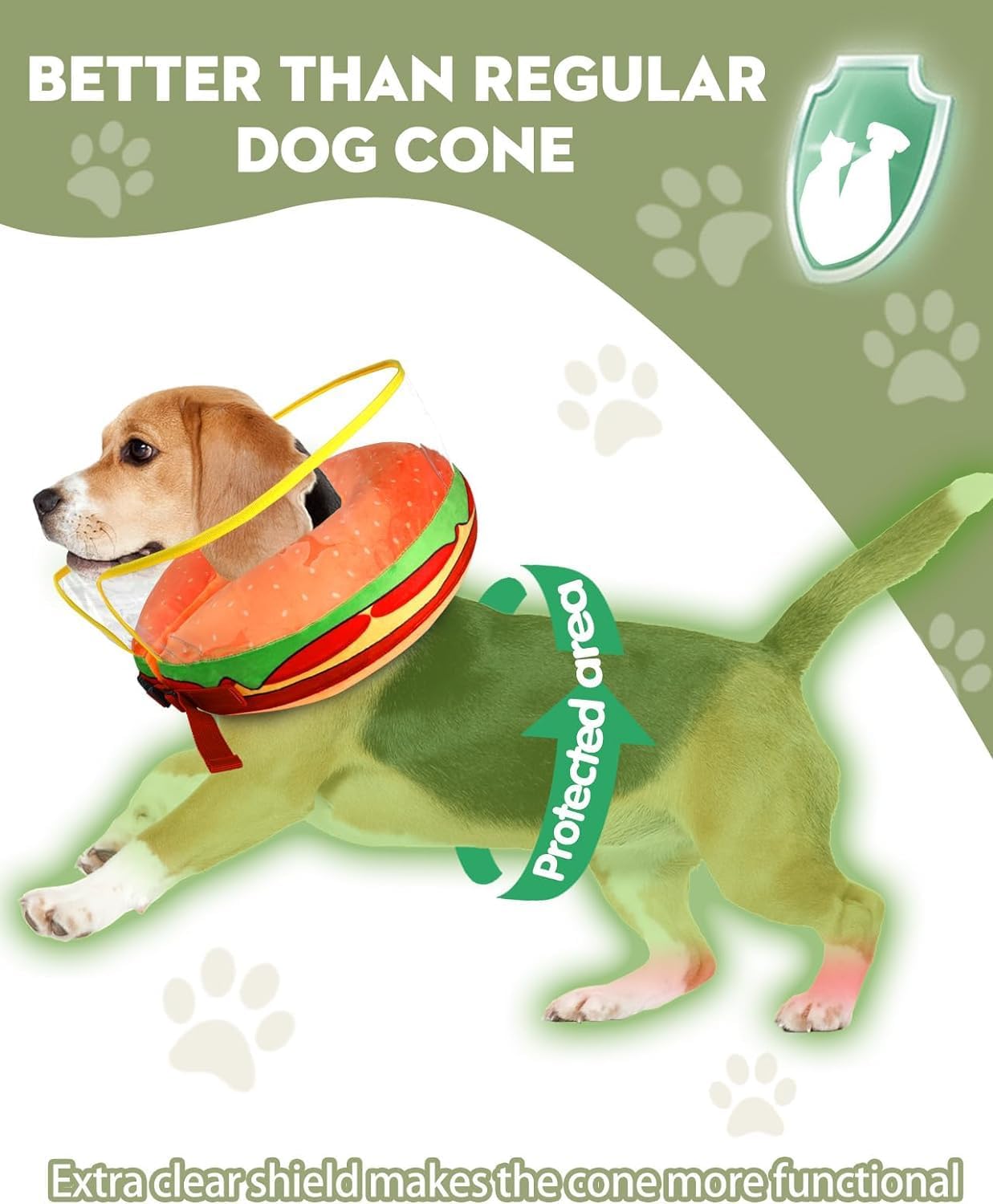 Bistup Conos inflables suaves para perros de tamaño mediano, collar de dona, alternativa después de la cirugía, cómodo y cómodo, para dejar de