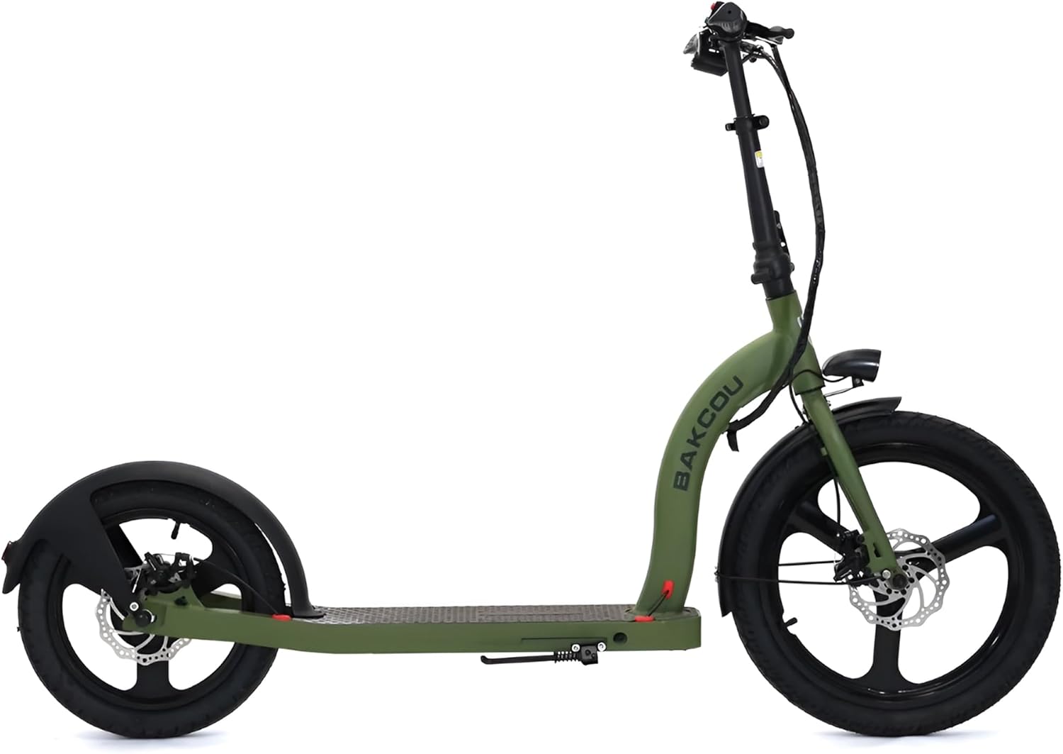 Bakcou  Badger Electric Scooter – Adult Scooter 350W Motor, 36V Battery, Foldable Electric Scooter, Large Wheels, Disc Brakes, Lights, and Horn for