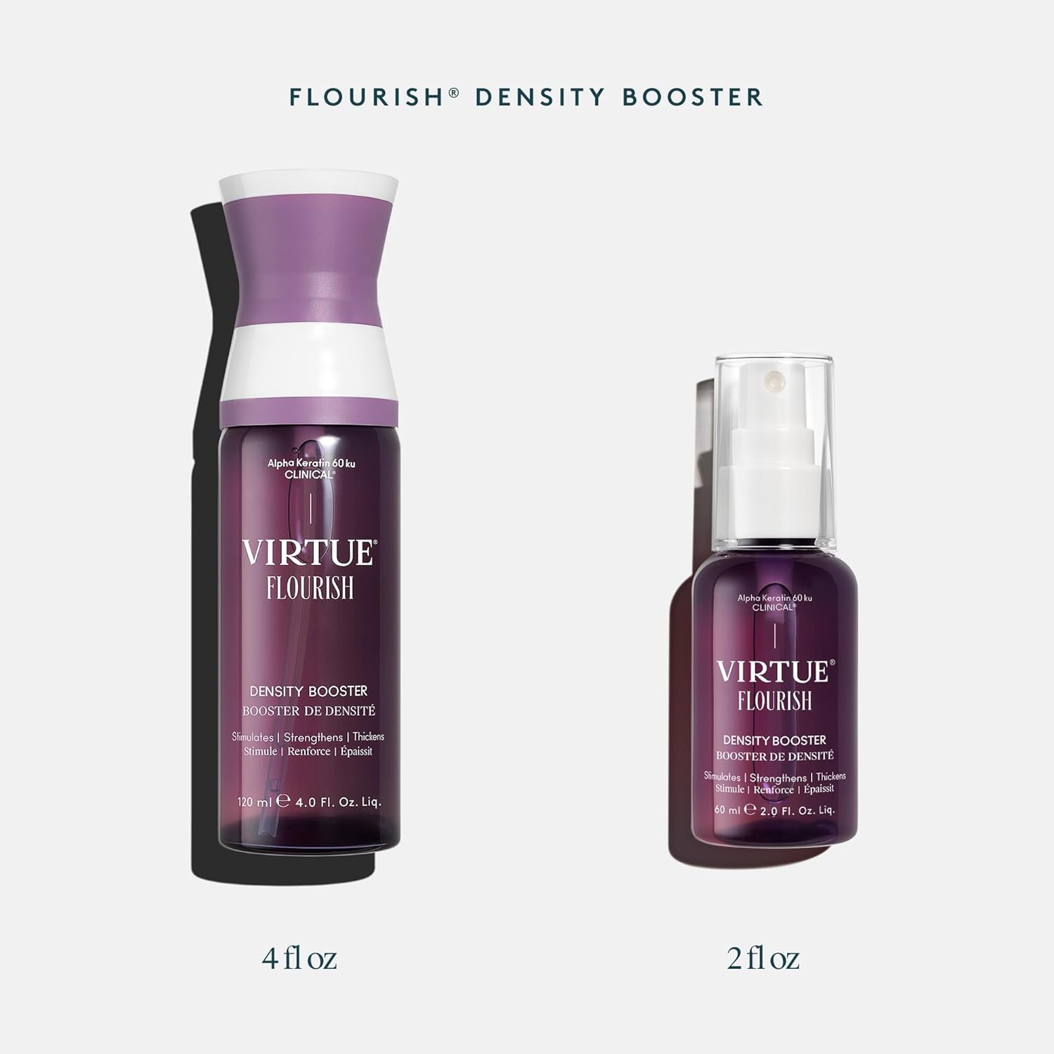 Virtue Spray de refuerzo de densidad Flourish para adelgazar el crecimiento del cabello
