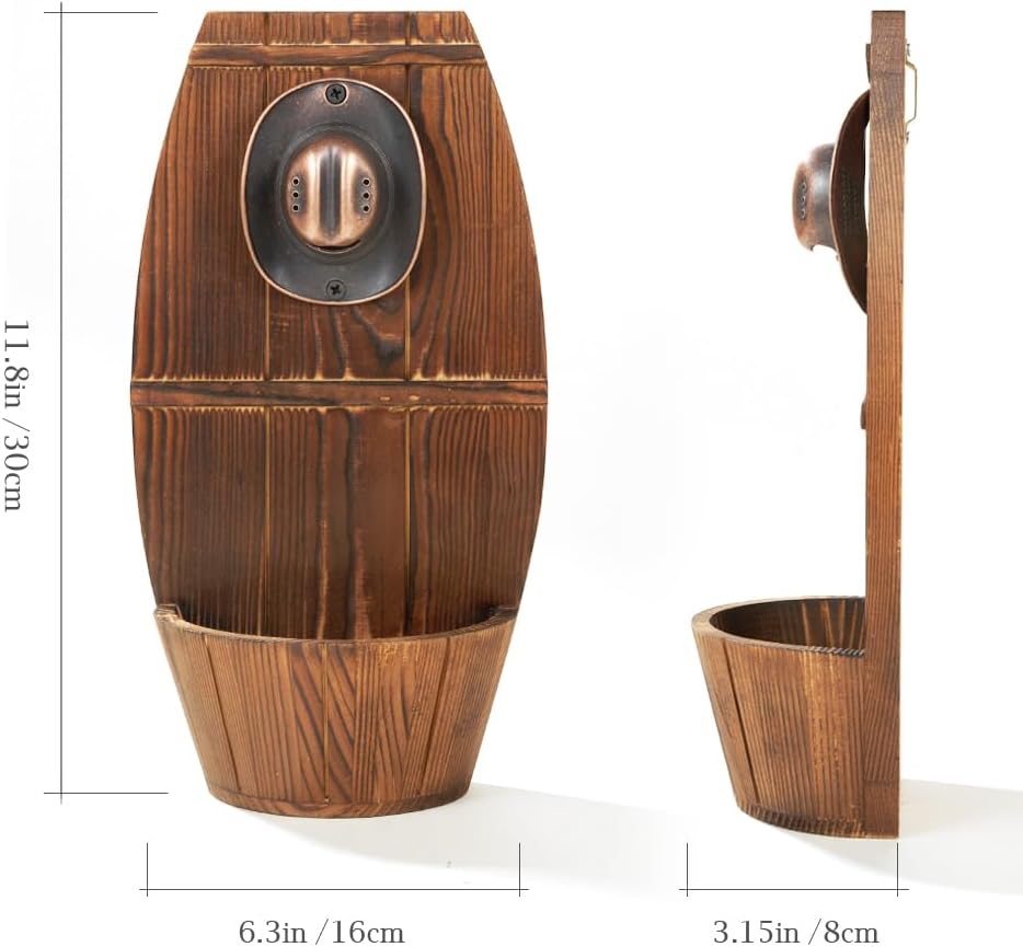 Abrebotellas de barril de cerveza de madera montado en la pared, abrebotellas vintage con colector de tapas, regalo ideal para hombres y amantes de