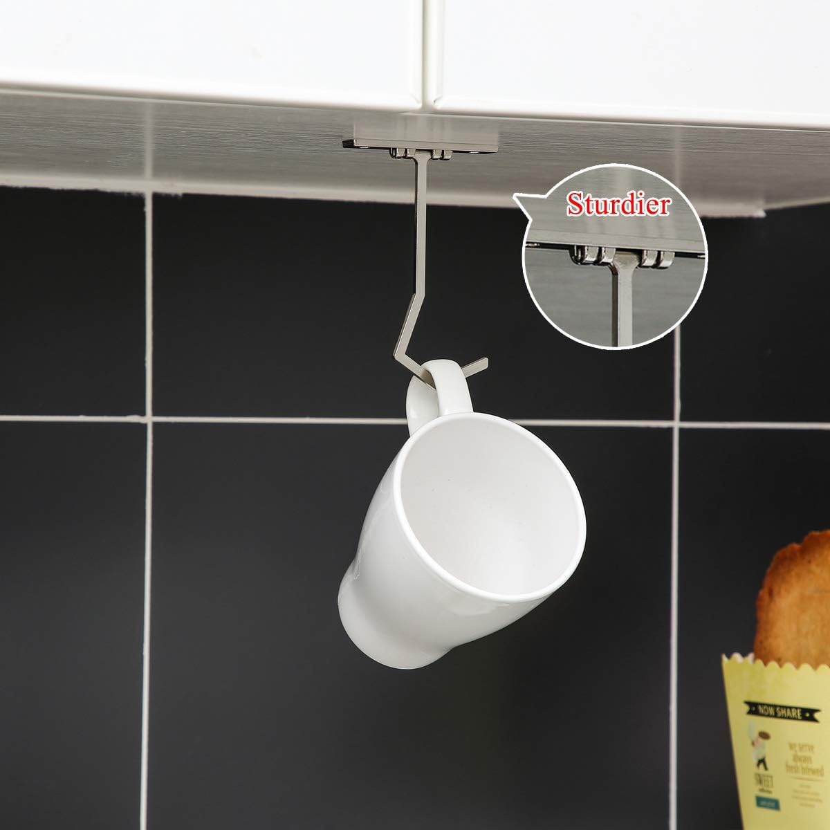 Colgador de metal para plátanos, gancho para debajo del gabinete para plátanos u otros artículos de cocina. Mantén el plátano fresco (color pistola,