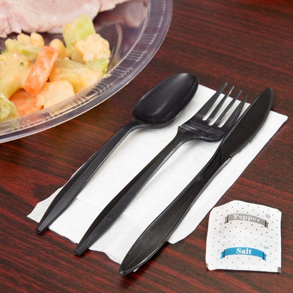 400 cucharas de plástico negras de peso medio  Cucharas desechables de plástico  Cucharas de plástico duraderas  Ideal para celebraciones, fiestas,
