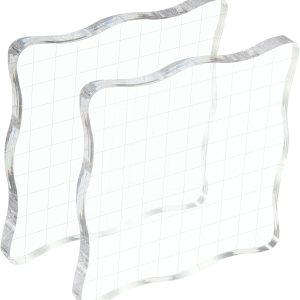 PATIKIL Bloque de sello acrílico de 4 x 4 pulgadas, paquete de 2 bloques de estampado transparentes con líneas de cuadrícula, bloques de montaje PATIKIL Bloque de sello acrílico de 4 x 4 pulgadas, paquete de 2 bloques de estampado transparentes con líneas de cuadrícula, bloques de montaje