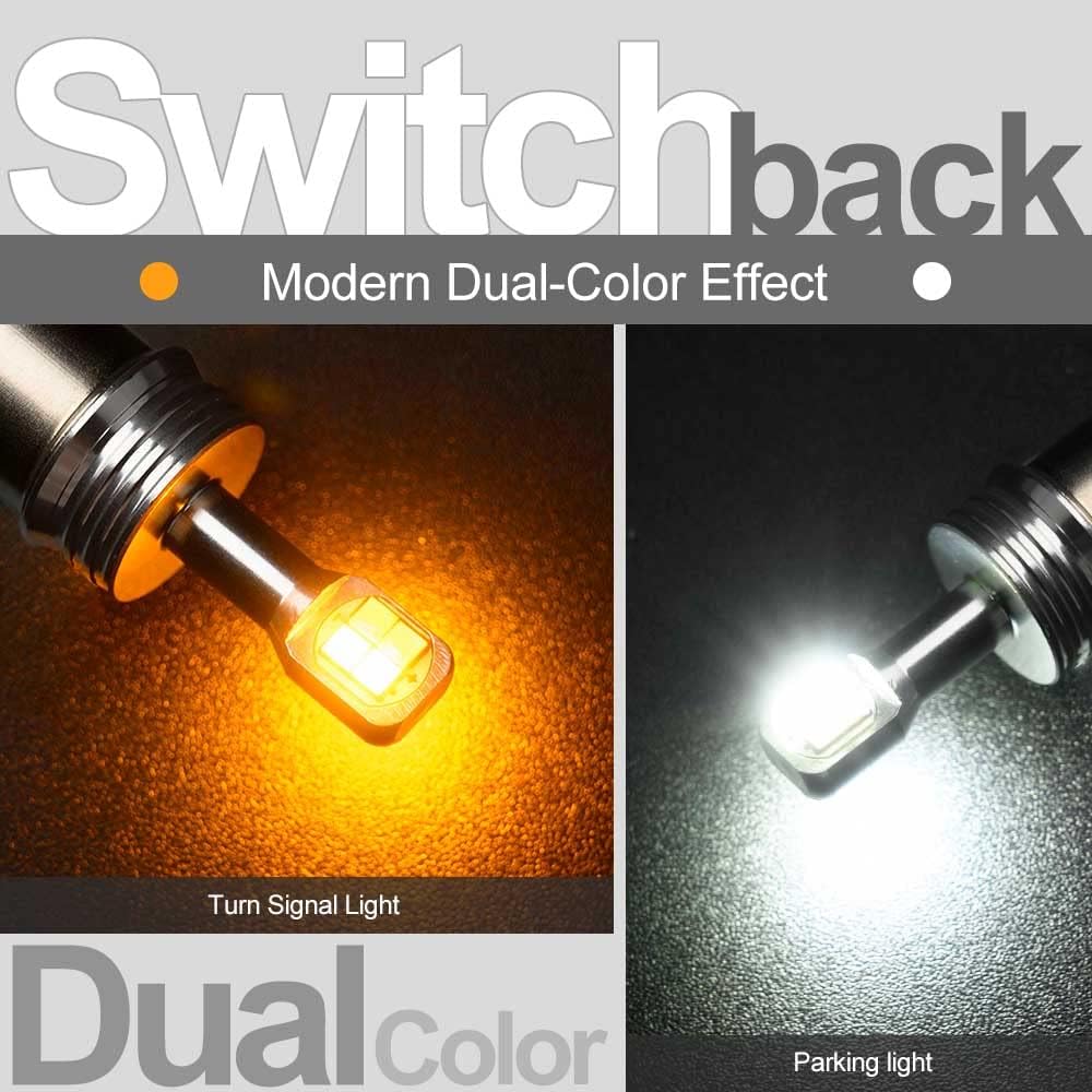 NSLUMO Bombillas LED Switchback 1157 2057 BAY15D P215W Switchback para Hon’da Accord Civic Coupe HatchSedán, luz blanca de posición de circulación