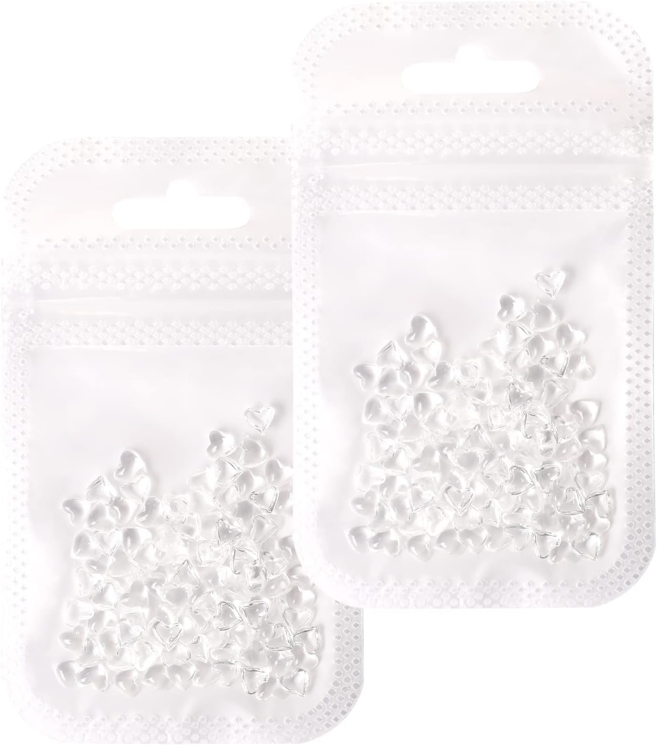 200 dijes de arte de uñas de corazón transparente, diamantes de imitación de corazón 3D de tamaño mixto para uñas, gemas de corazón para uñas
