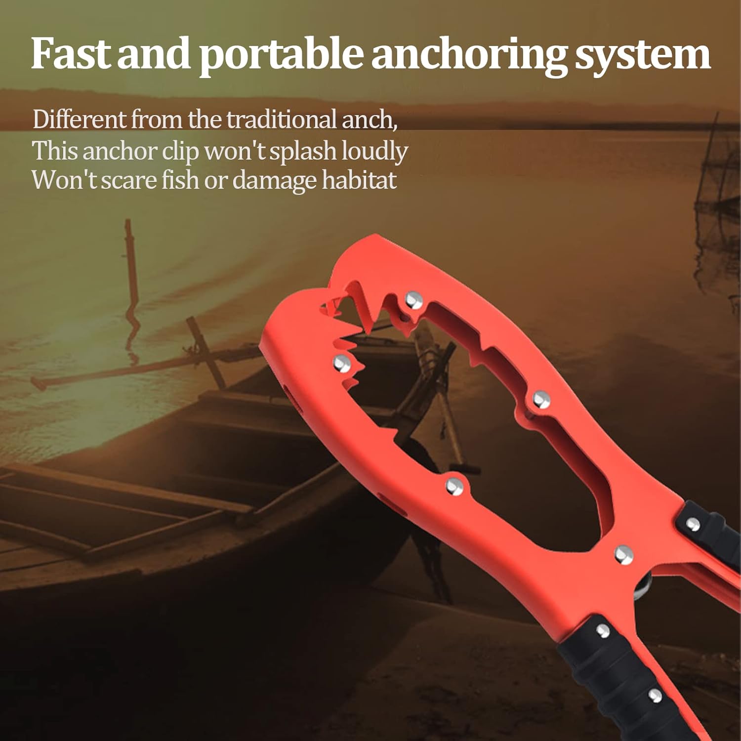 lewkefx Kayak Canoa Anchor Grip, barco, tubo de flotador y accesorios de pesca de kayak, equipo de kayak, anclaje de abrazadera de cepillo con