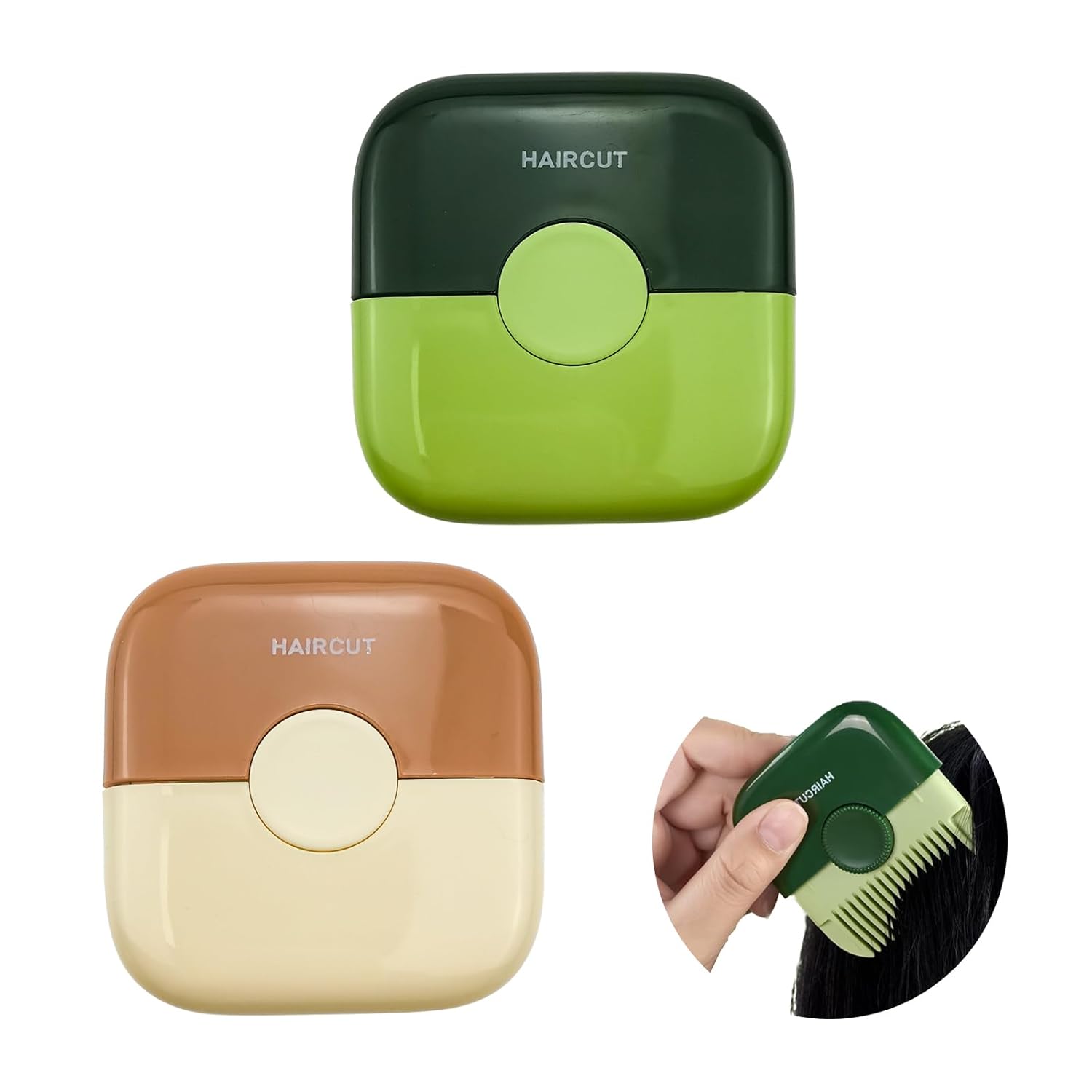 Paquete de 2 recortadores de cabello divididos, 2 en 1 con cubierta protectora de ABS, recortadora de pelo de puntas abiertas, diseño a prueba de