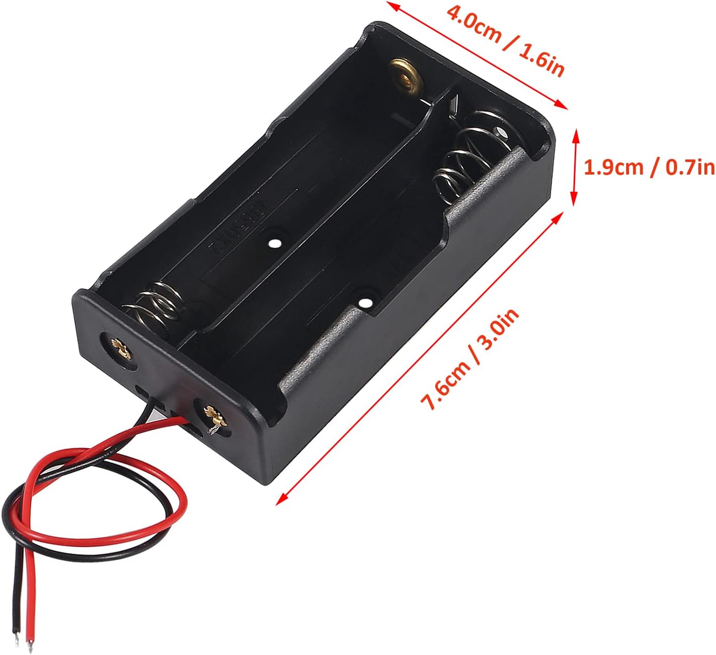 DIANN 10 soportes de batería 18650 2 ranuras 3.7V 18650 soporte de batería 18650 con cables