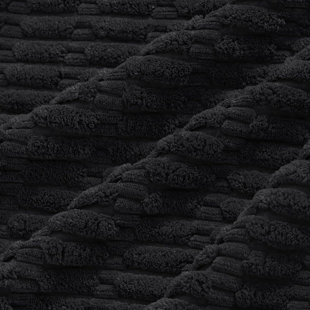 Fancy Homi Paquete de 4 fundas de almohada decorativas de color negro bohemio de 16 x 16 pulgadas para sala de estar, sofá, cama, sofá, decoración