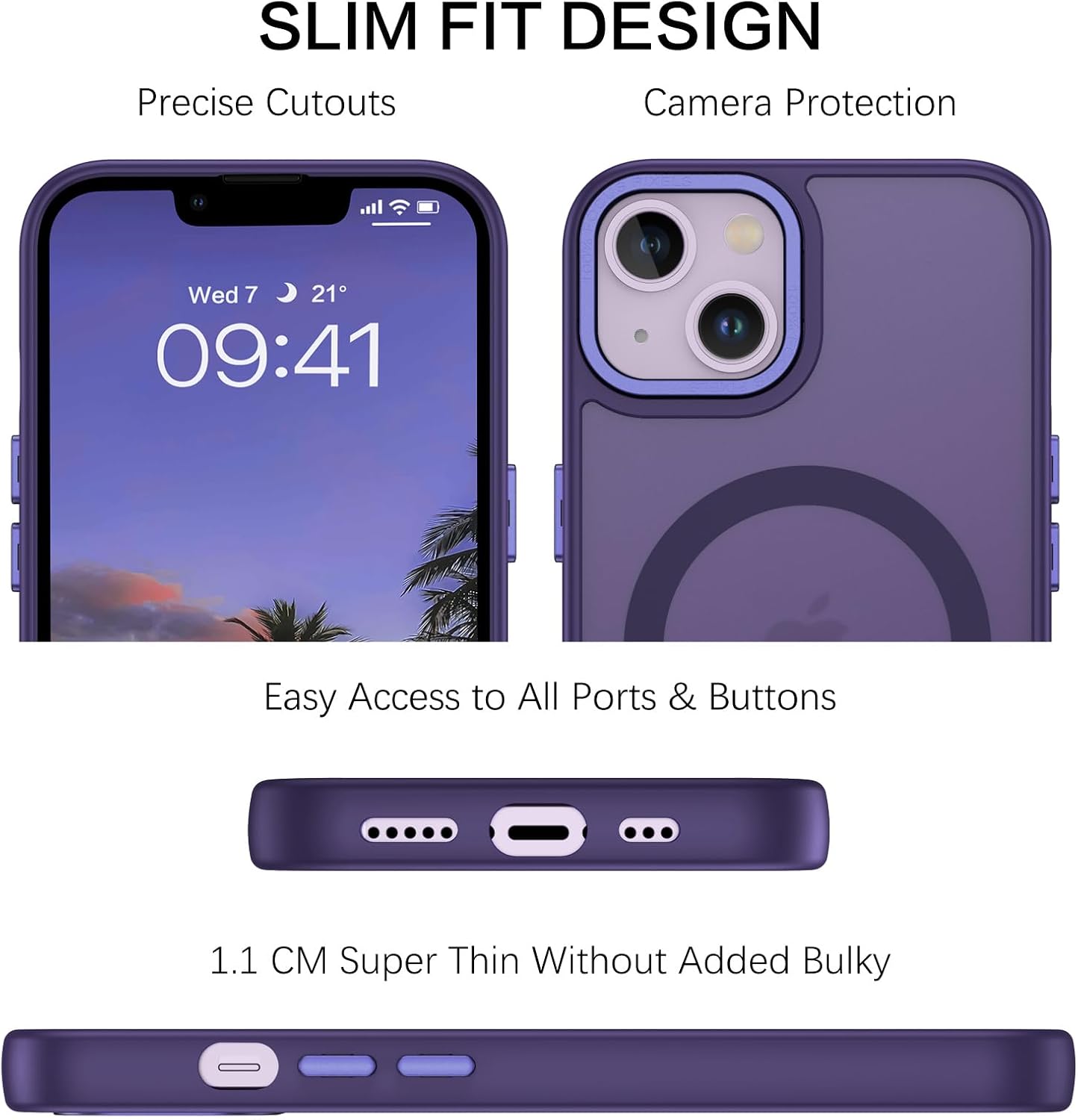 BENTOBEN Funda magnética para iPhone 13 compatible con Magsafe Funda translúcida mate para iPhone 13, delgada, a prueba de golpes, para mujeres,
