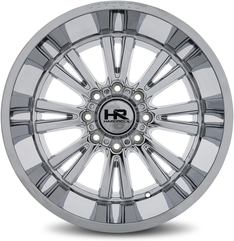 Hardrock Offroad Wheels H503 SPINE XPOSED – Rueda personalizada – 22×12, desplazamiento -44, patrón de pernos 8×170, cubo de 4.929 in – borde cromado