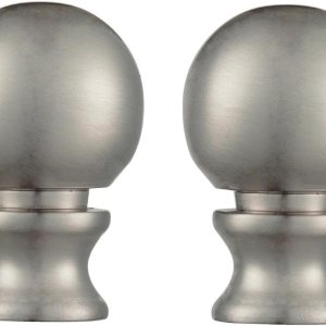 Ciata Terminales de lámpara decorativos, acabado de bola de níquel cepillado de 1-12 pulgadas (paquete de 2) Ciata Terminales de lámpara decorativos, acabado de bola de níquel cepillado de 1-12 pulgadas (paquete de 2)