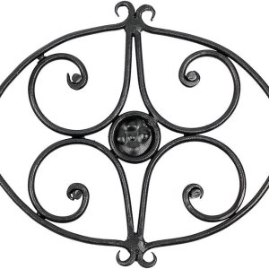 Salvamanteles de hierro forjado para estufa de leña, color negro Salvamanteles de hierro forjado para estufa de leña, color negro