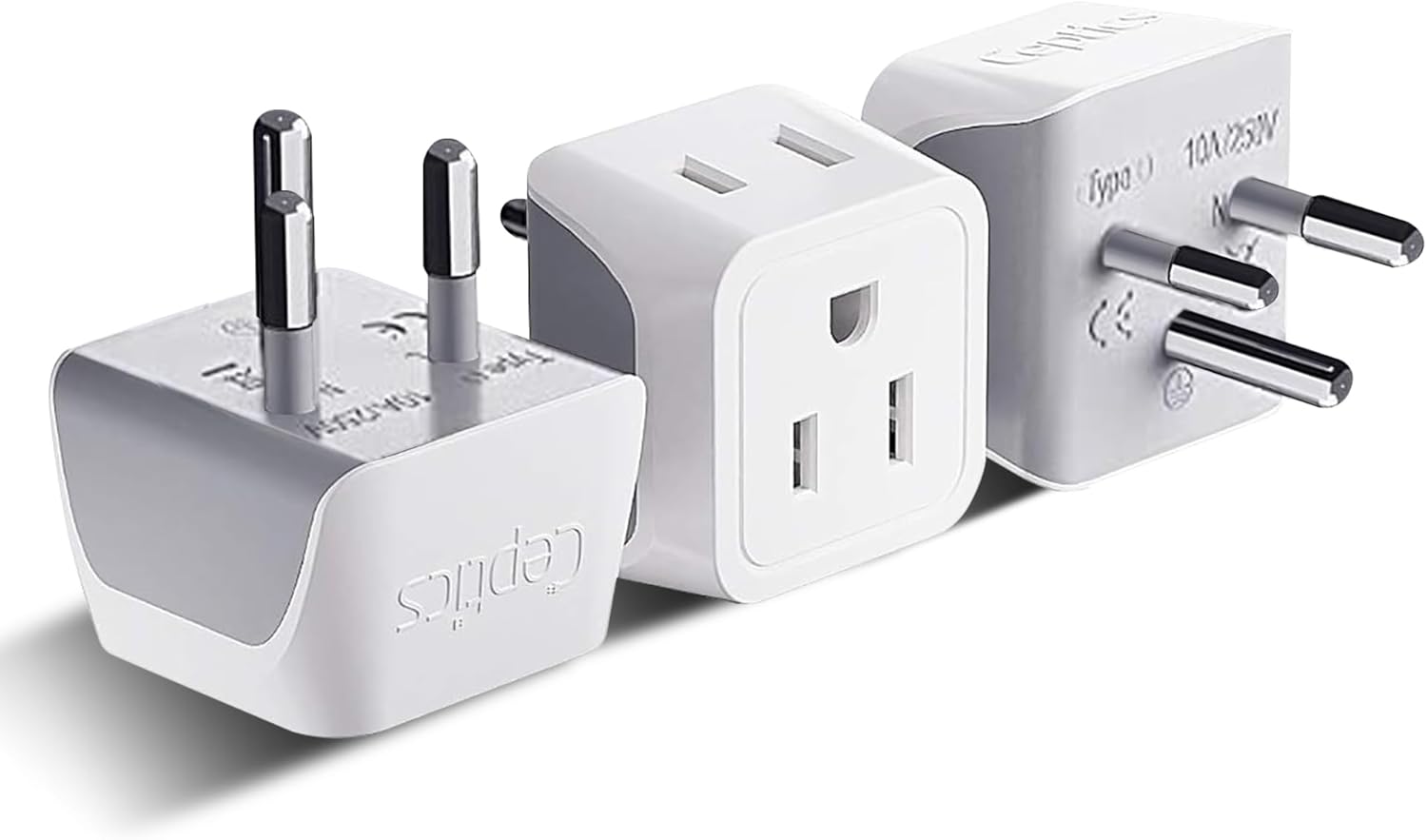 Ceptics – Adaptador de viaje para Tailandia con entrada dual de Estados Unidos (Tipo O), ultra compacto, paquete de 3, conexión a tierra segura,