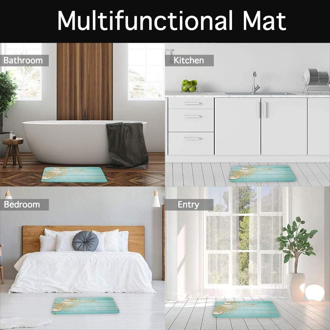Britimes – Tapetes de cuarto de baño, tapetes antideslizantes, lavables, alfombras de interior para decorar baño, cocina, dormitorio.