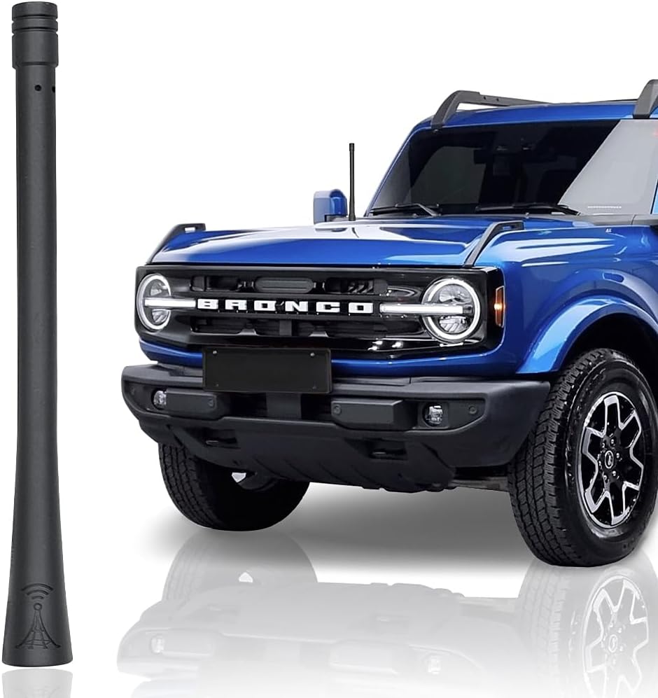 PYGHAP Elegante antena de radio AM FM de 6 pulgadas, compatible con antena de goma flexible Ford Bronco Sport, antena de varilla a prueba de lavado