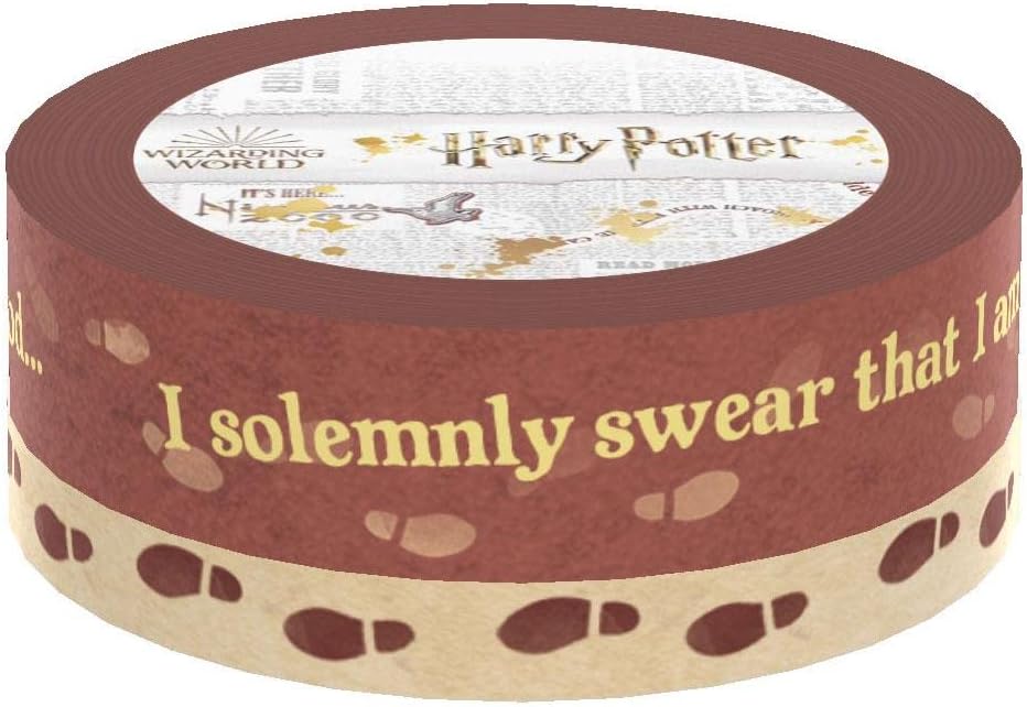 Paper House Productions Harry Potter – Juego de 2 rollos de cinta washi decorativa para álbumes de recortes y manualidades, mapa de merodeadores